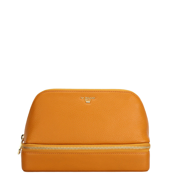Wax Leather Vanity Case - Flame