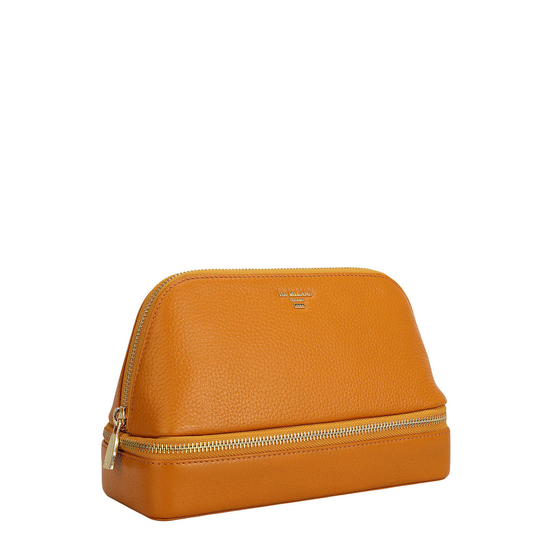 Wax Leather Vanity Case - Flame