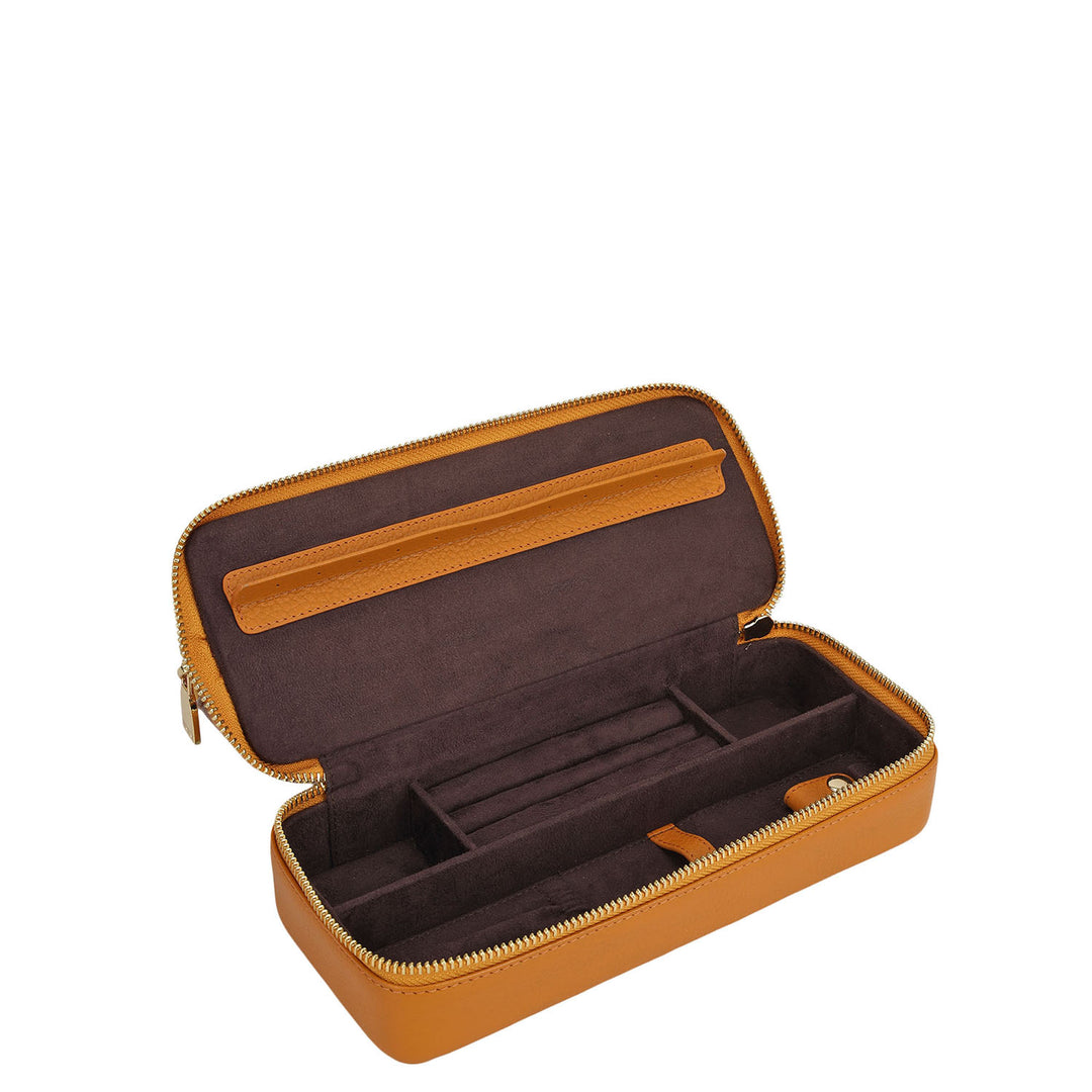 Wax Leather Vanity Case - Flame