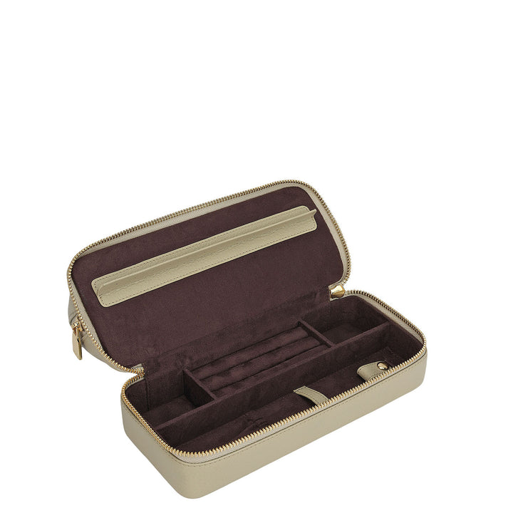 Wax Leather Vanity Case - Khaki