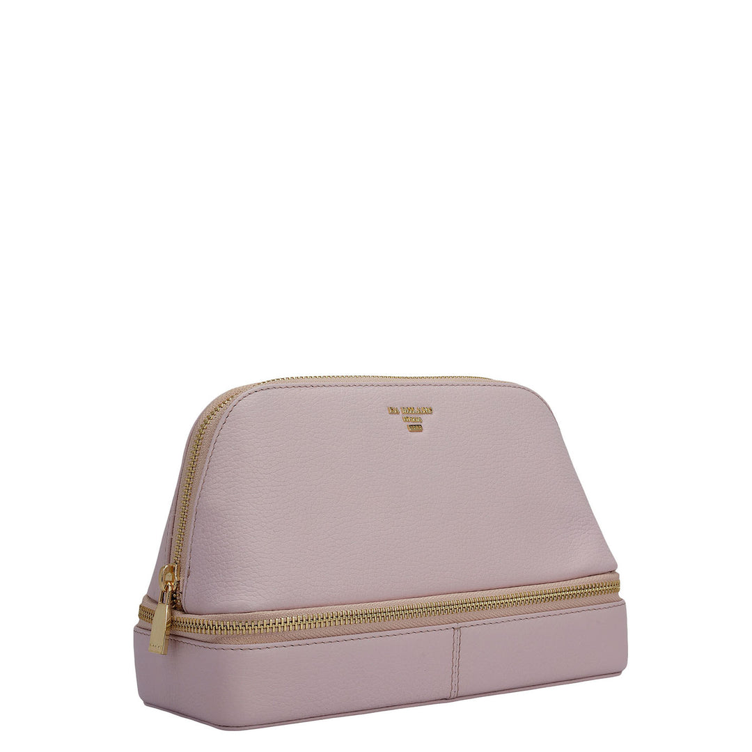 Wax Leather Vanity Case - Lavender