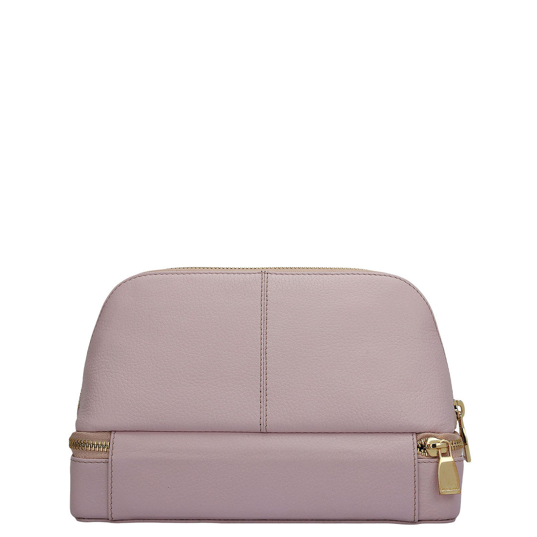 Wax Leather Vanity Case - Lavender