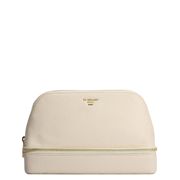 Wax Leather Vanity Case - Marshmallow