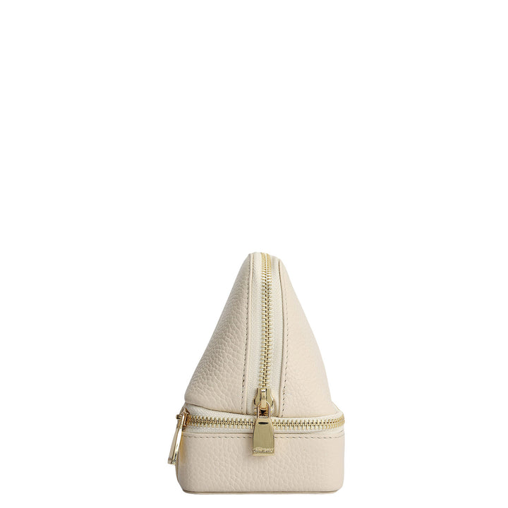 Wax Leather Vanity Case - Marshmallow