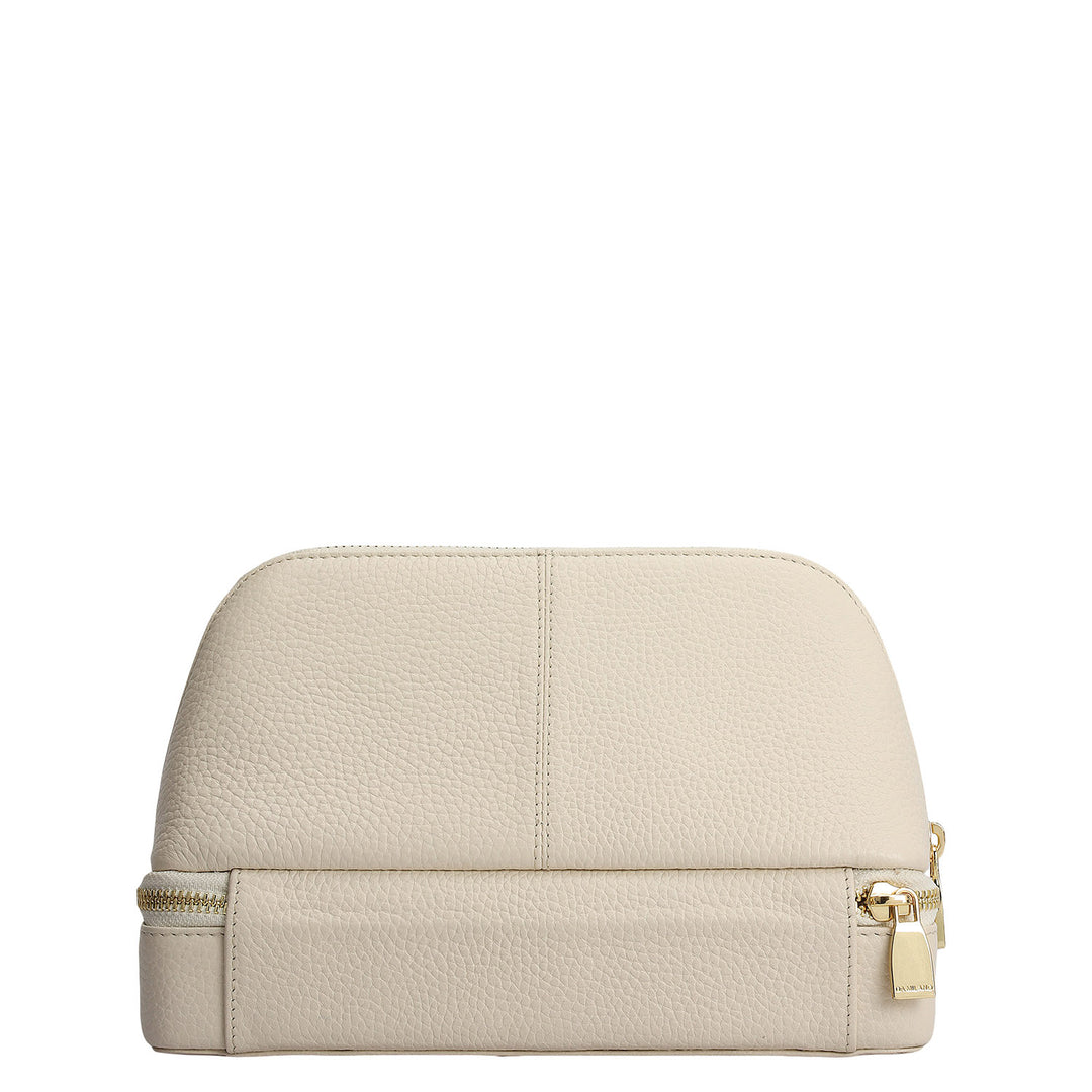 Wax Leather Vanity Case - Marshmallow