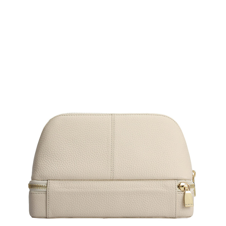 Wax Leather Vanity Case - Marshmallow