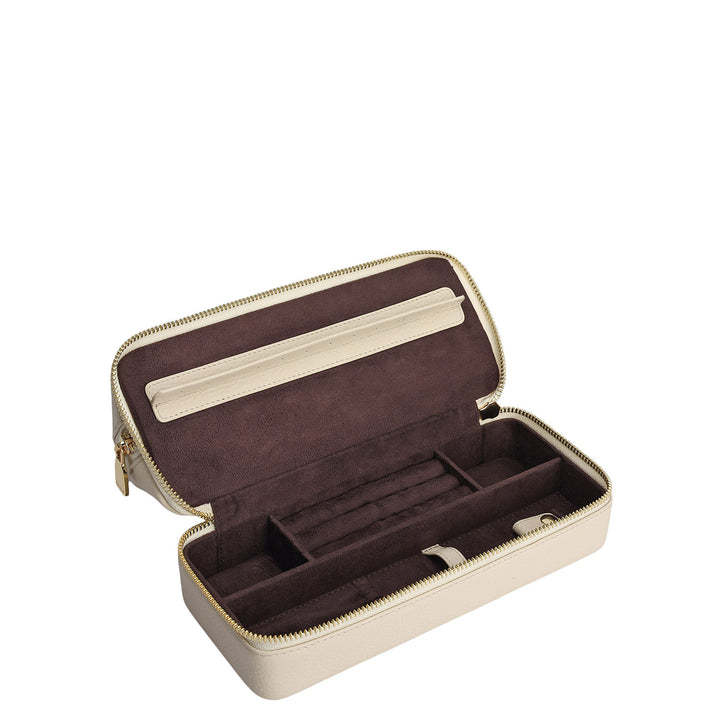 Wax Leather Vanity Case - Marshmallow