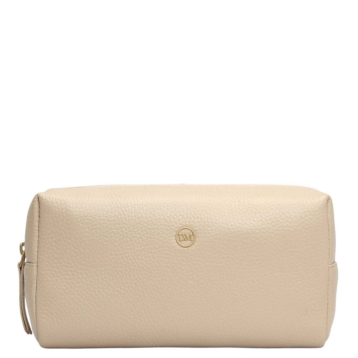 Wax Leather Vanity Pouch - Dove