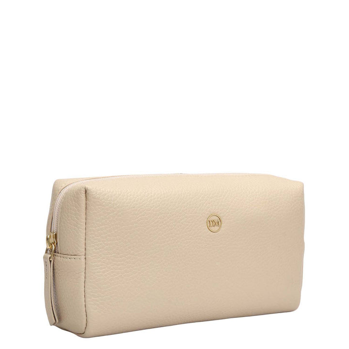 Wax Leather Vanity Pouch - Dove