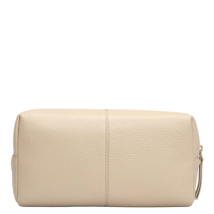 Wax Leather Vanity Pouch - Dove