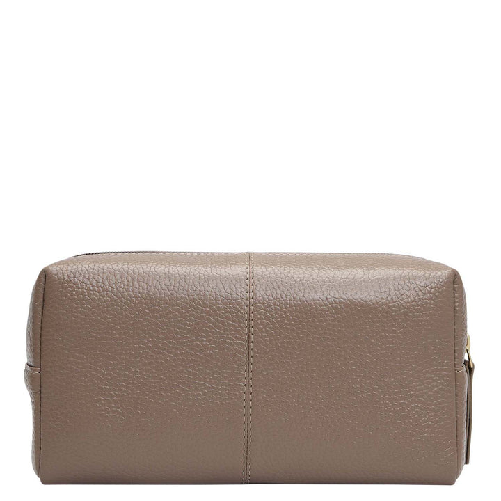 Wax Leather Vanity Pouch - Smoke Grey
