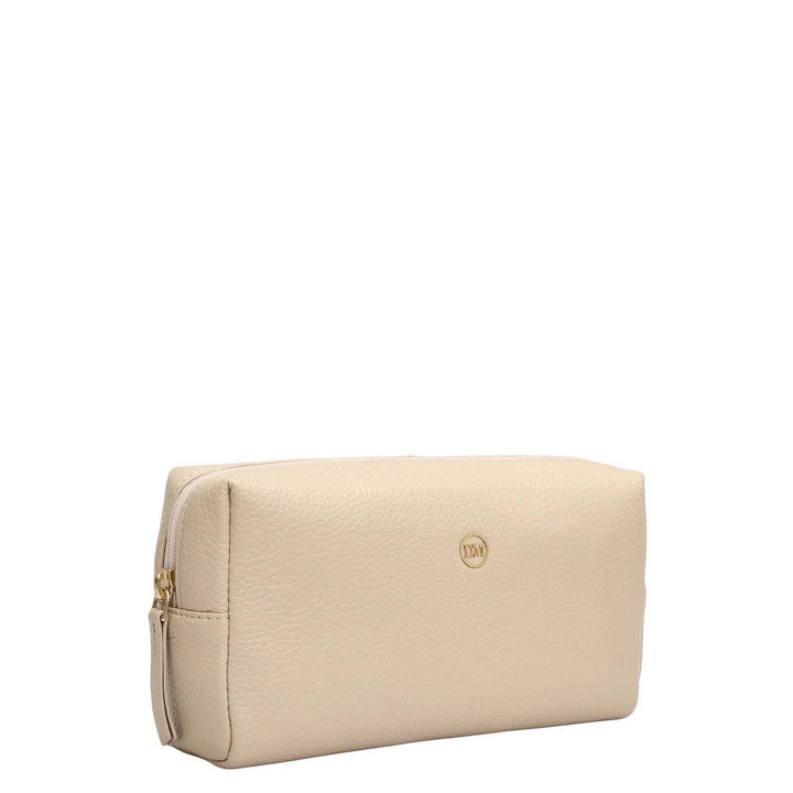 Wax Leather Vanity Pouch - Dove