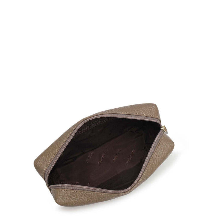 Wax Leather Vanity Pouch - Smoke Grey