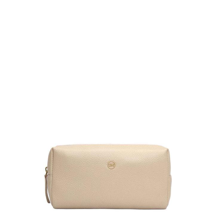 Wax Leather Vanity Pouch - Dove