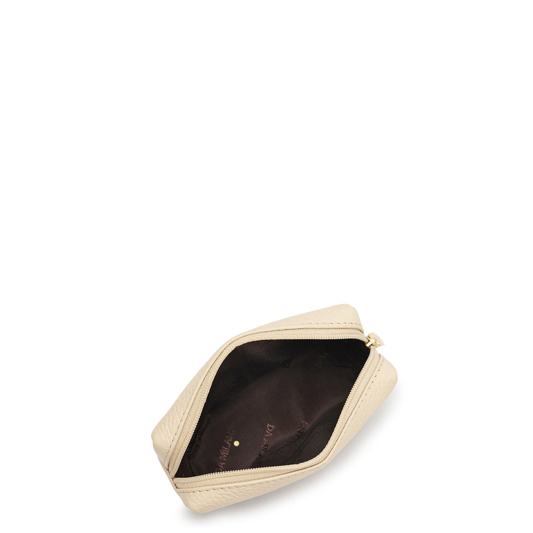 Wax Leather Vanity Pouch - Dove