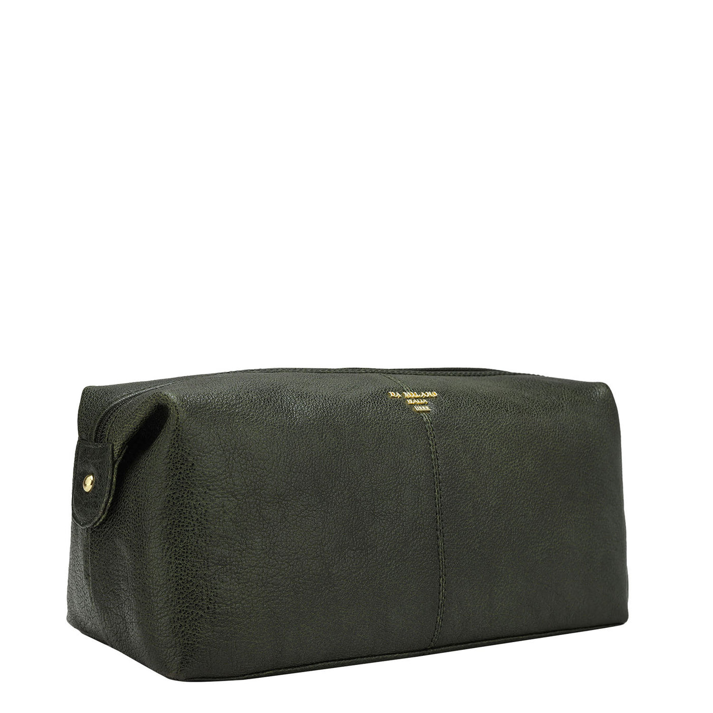 Elephant Pattern Leather Vanity Pouch - Green