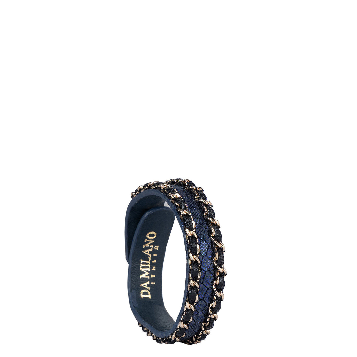 Snake Leather Wrist Band - Blue