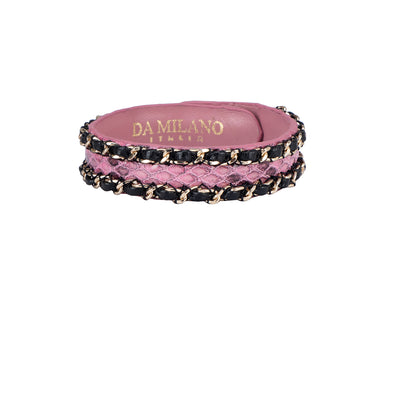 Snake Leather Wrist Band - Pink