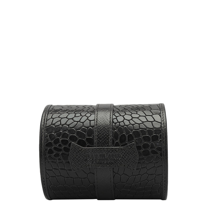 Croco Leather Watch Box - Black