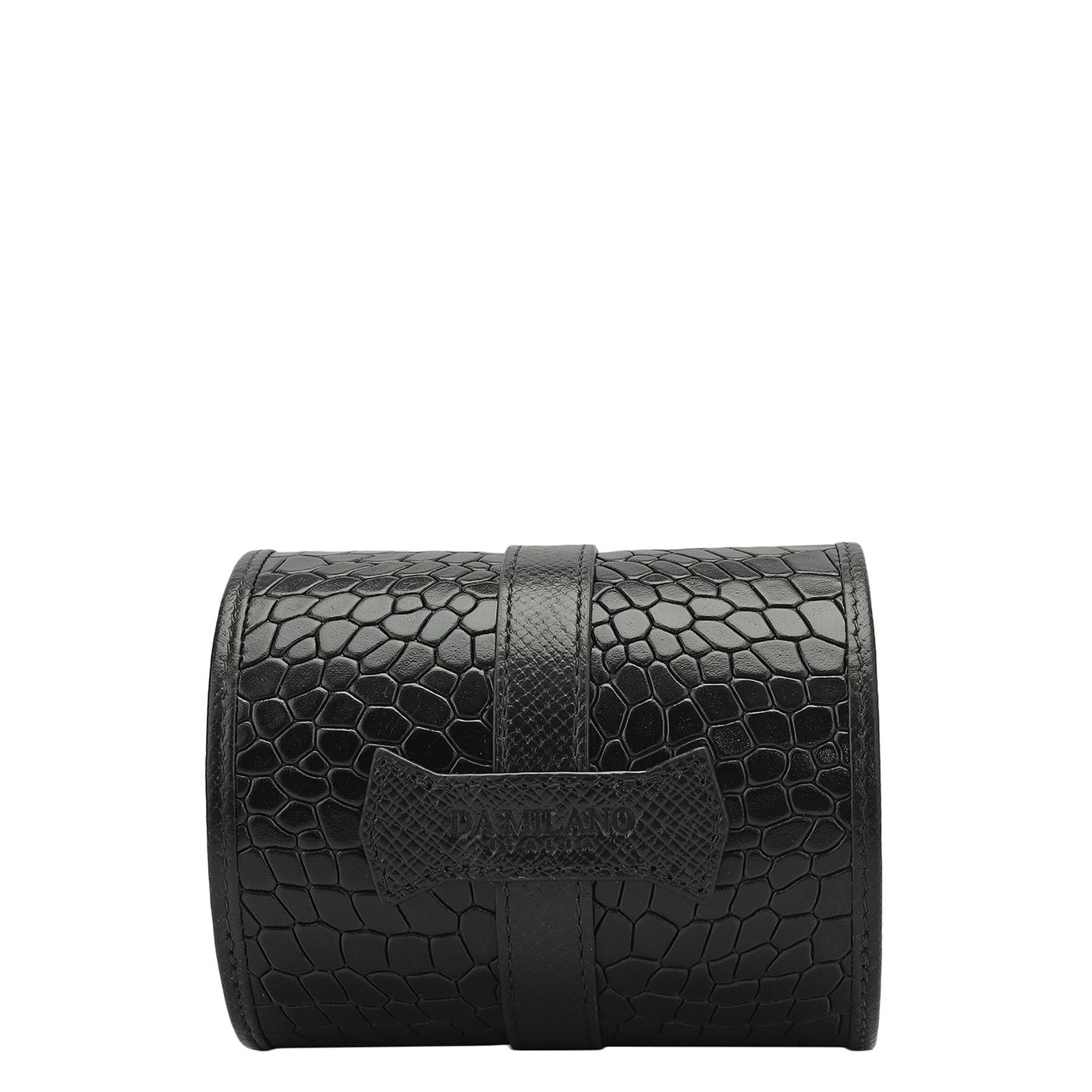 Croco Leather Watch Box - Black