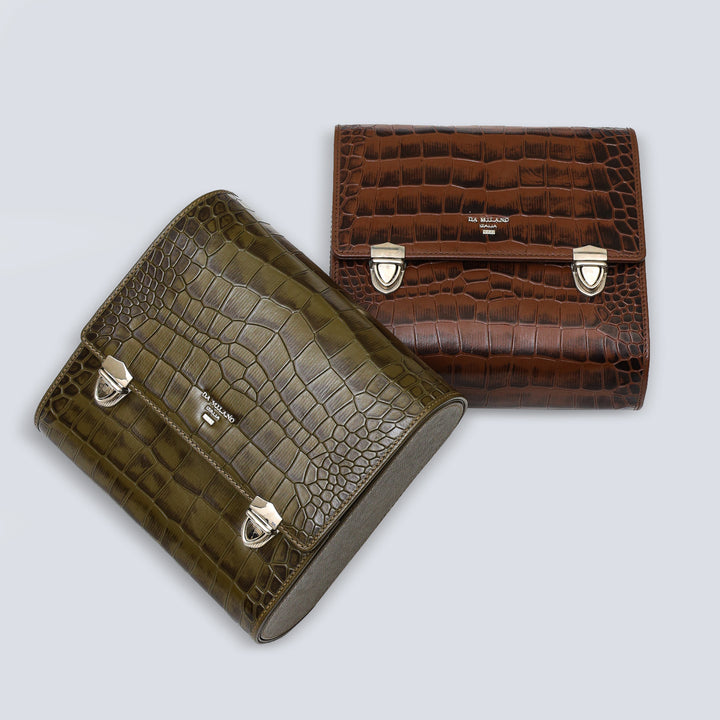 Croco Leather Watch Box - Date