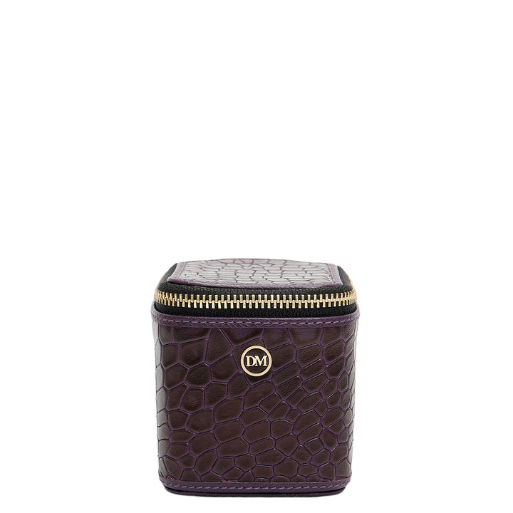 Croco Leather Watch Box - Grapevine