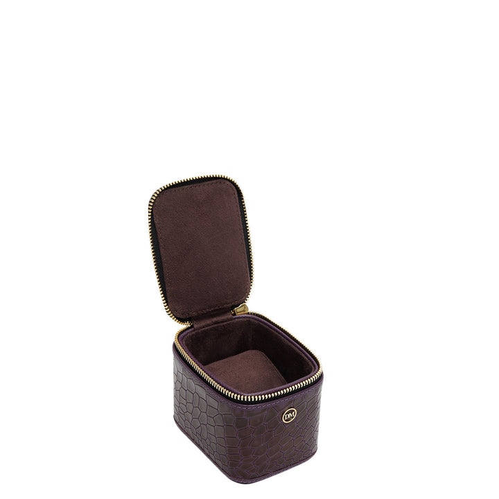 Croco Leather Watch Box - Grapevine