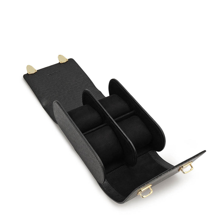 Monogram Leather Watch Box - Black