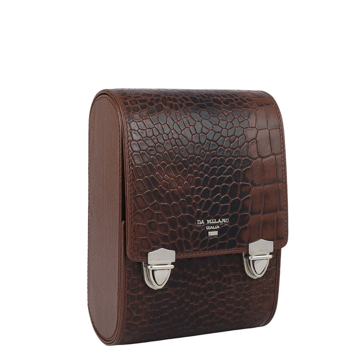 Croco Leather Watch Box - Date