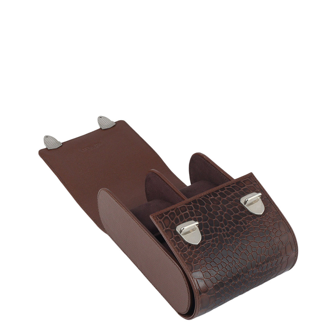 Croco Leather Watch Box - Date