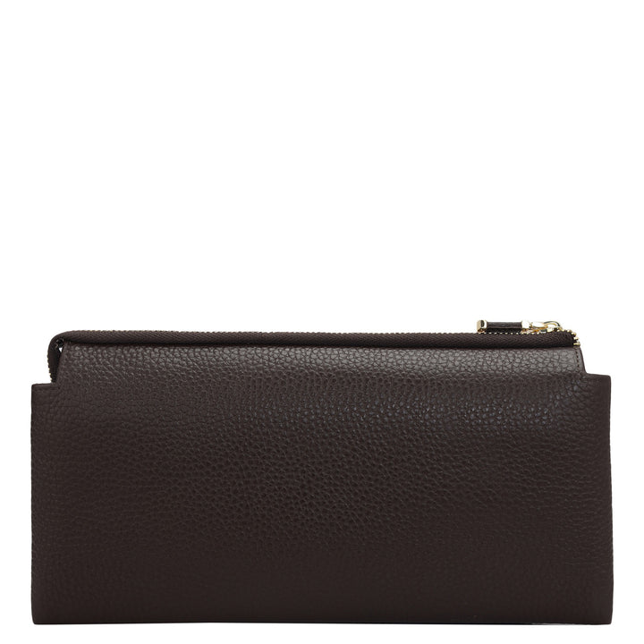 Wax Leather Ladies Wallet - Chocolate