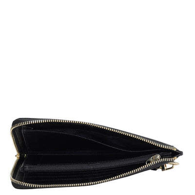 Croco Leather Multi Pouch - Black