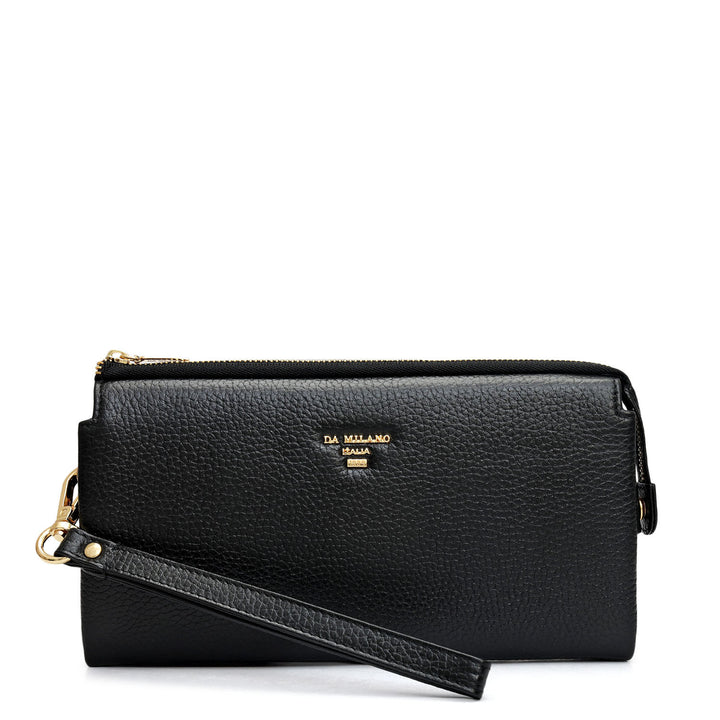 Wax Leather Ladies Wallet - Black