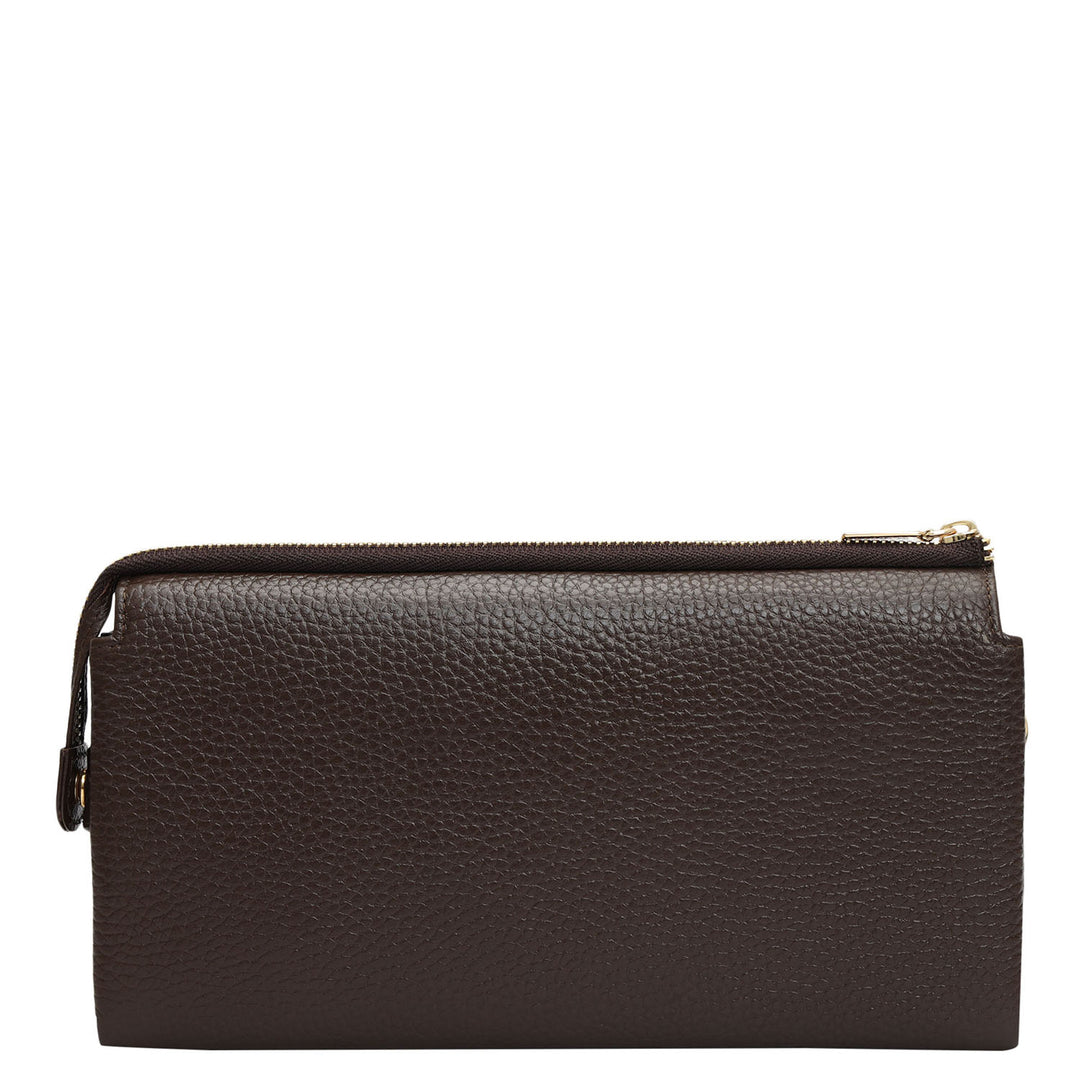Wax Leather Ladies Wallet - Chocolate