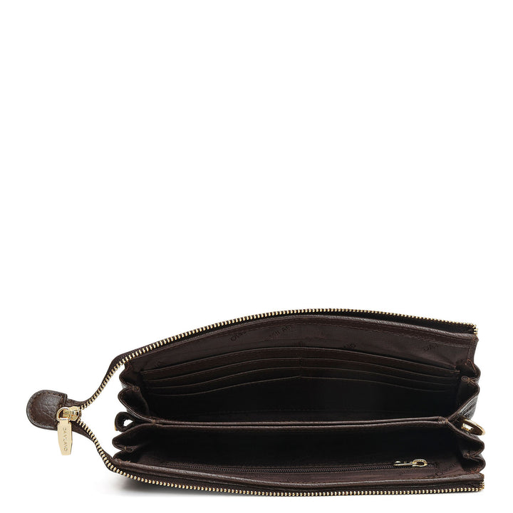 Wax Leather Ladies Wallet - Chocolate