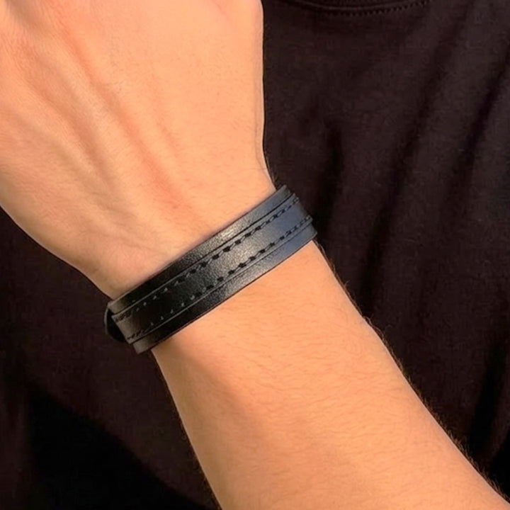 Classic Buckle Wrist Band - Black & Blue
