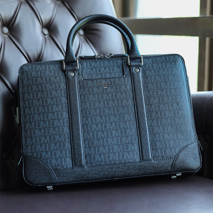 Monogram Franzy Leather Laptop Bag - Octane