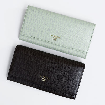 Monogram Leather Ladies Wallet - Chocolate