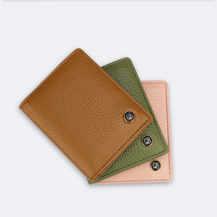 9 Slots Leather Card Case - Caramel