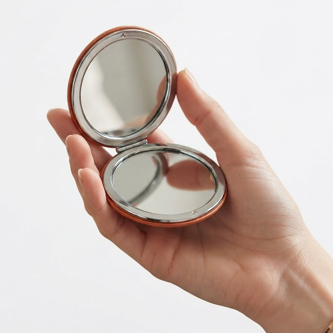Franzy Leather Leather Mirror - Salmon