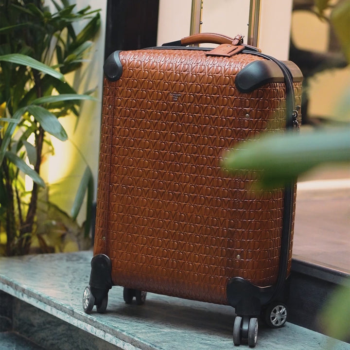 Monogram Leather Trolley - Cognac