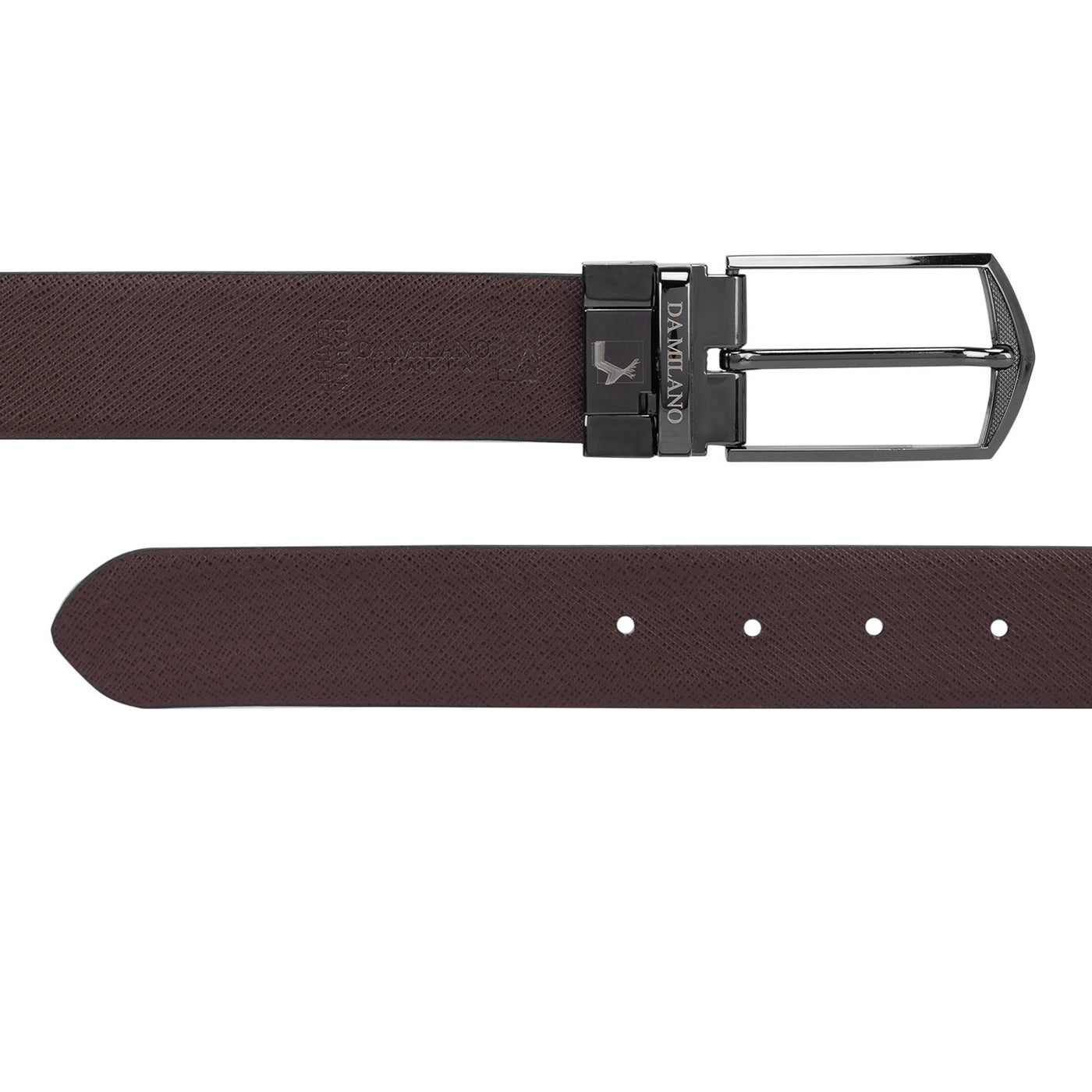 Semi Formal Saffiano Leather Mens Belt - Black