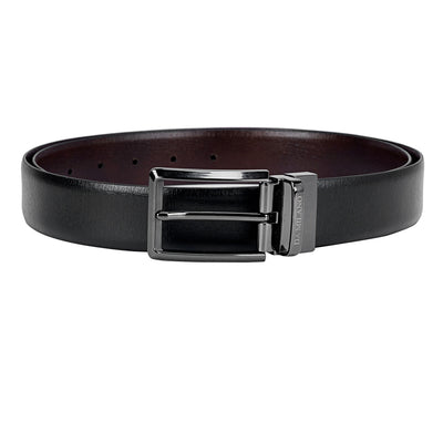 Formal Aztec Leather Mens Belt - Black