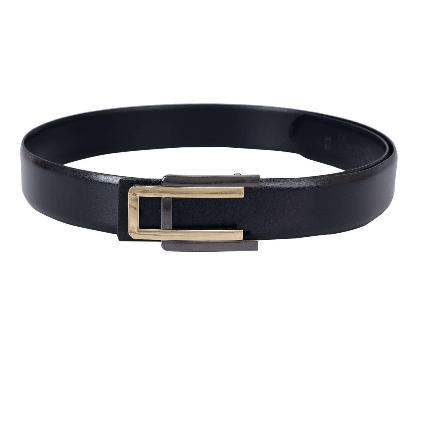 Casual Plain Leather Mens Belt - Black