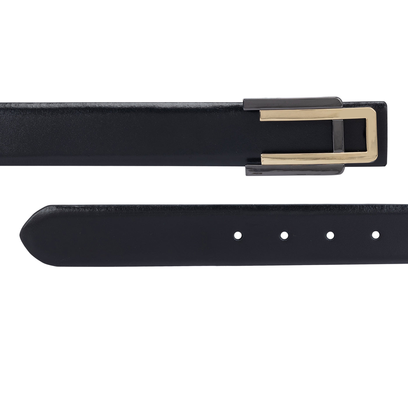 Casual Plain Leather Mens Belt - Black