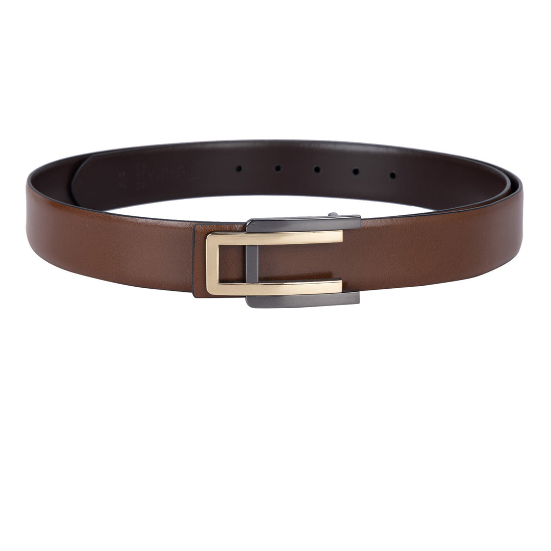 Formal Plain Leather Mens Belt - Cognac