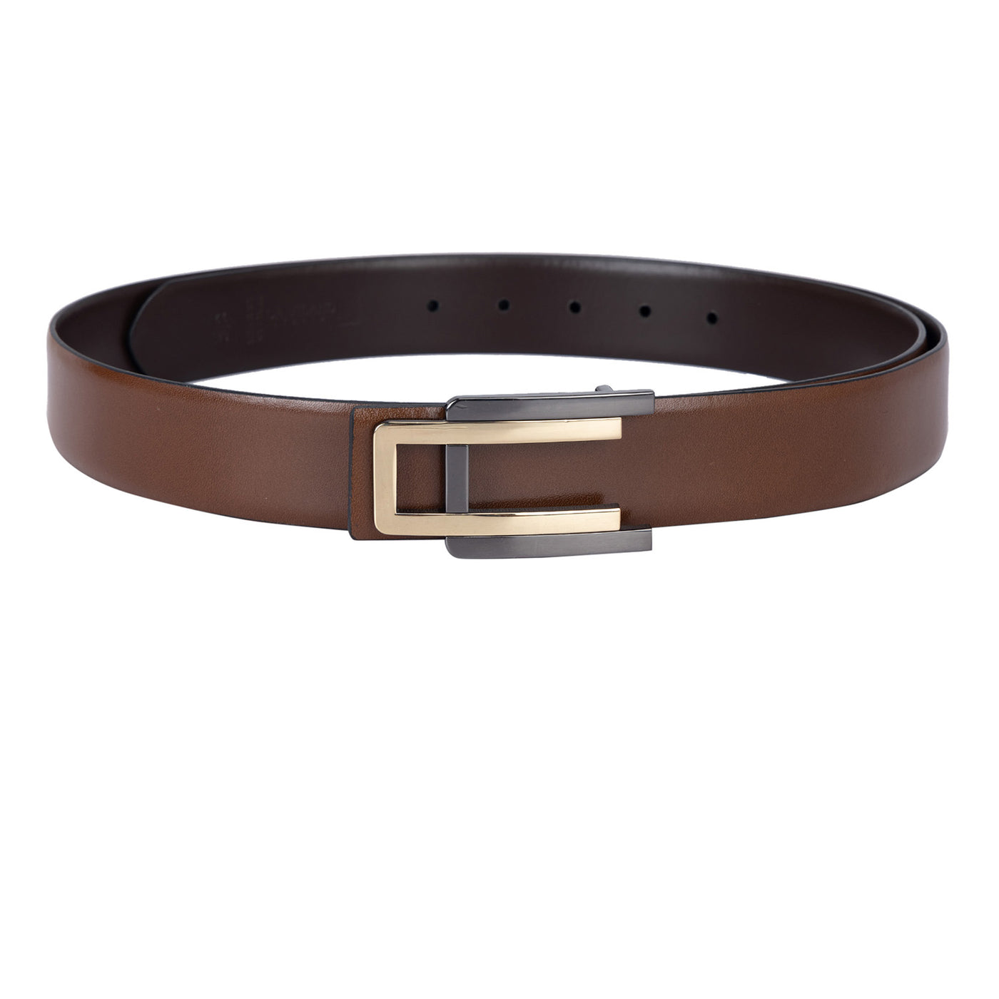 Formal Plain Leather Mens Belt - Cognac