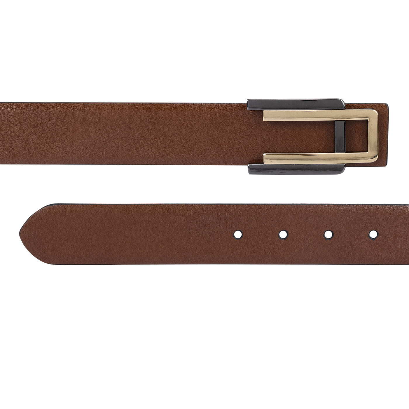 Casual Plain Leather Mens Belt - Cognac