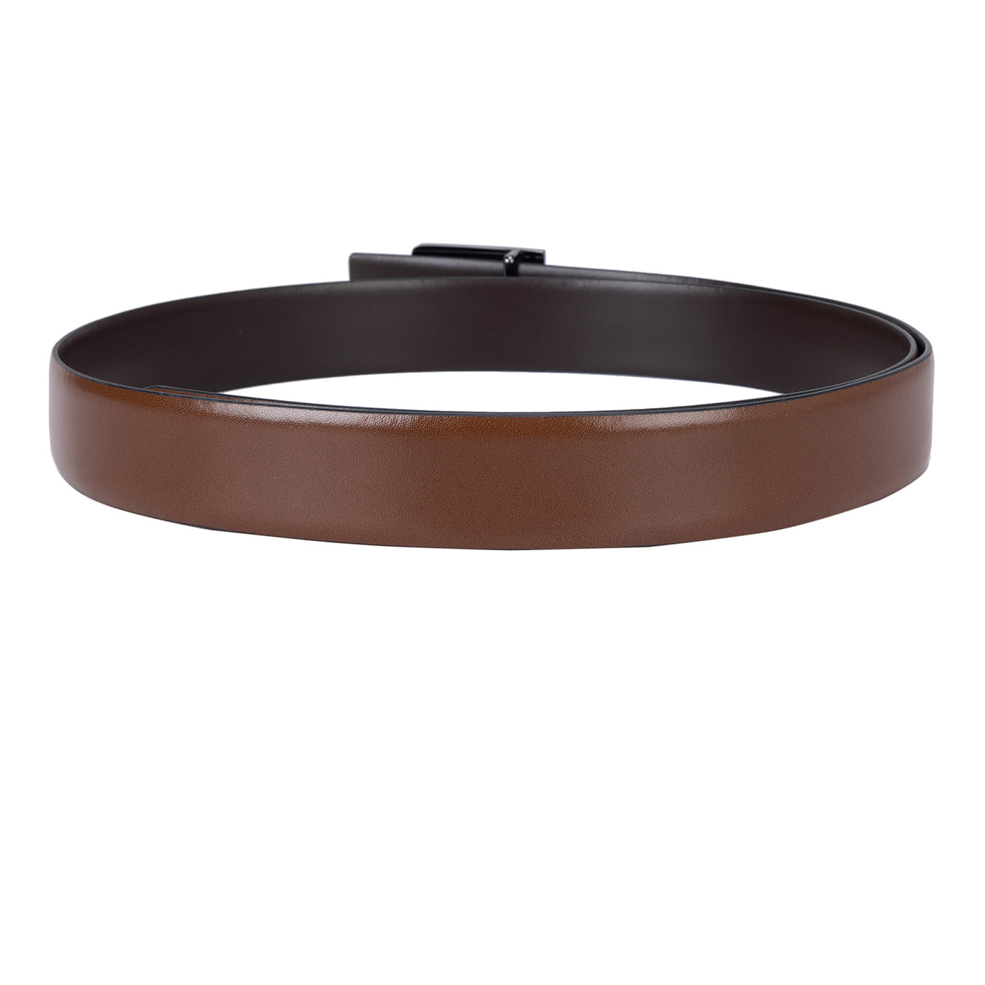 Formal Plain Leather Mens Belt - Cognac