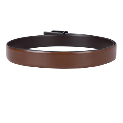 Casual Plain Leather Mens Belt - Cognac